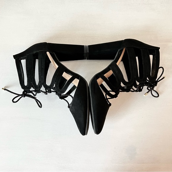 Christian Siriano for Payless Strappy Black Lace up Heels - Picture 2 of 8